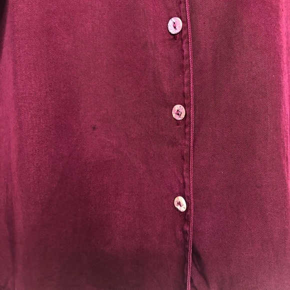 Bryn Walker large Burgundy, button-down shirt - Picture 4 of 10